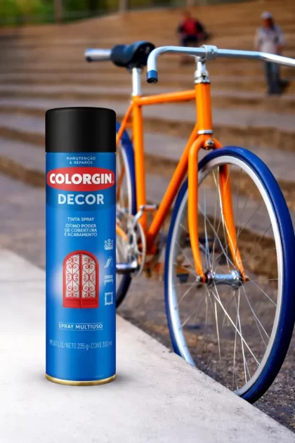 TINTA SPRAY DECOR PRETO BRILHANTE 360ML-COLORGIN