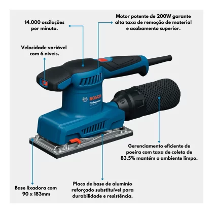 LIXADEIRA ORBITAL 1/3 200W-BOSCH