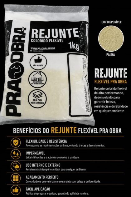 REJUNTE FLEXIVEL PALHA 1KG-PRA OBRA