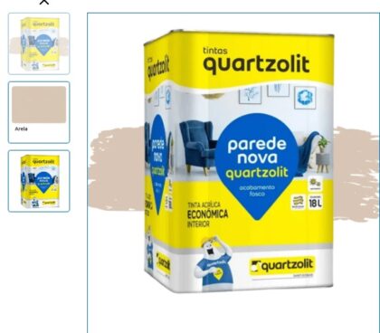 TINTA ACRILICA AREIA 18LTS PAREDE NOVA-QUARTZOLIT