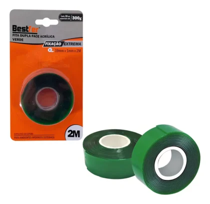 FITA DUPLA FACE 2MX19MM VERDE-BESTFER