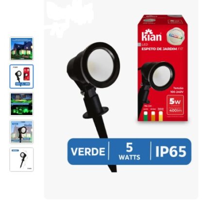 ESPETO LED JARDIM FIT 5W PRETO/VERDE-KIAN