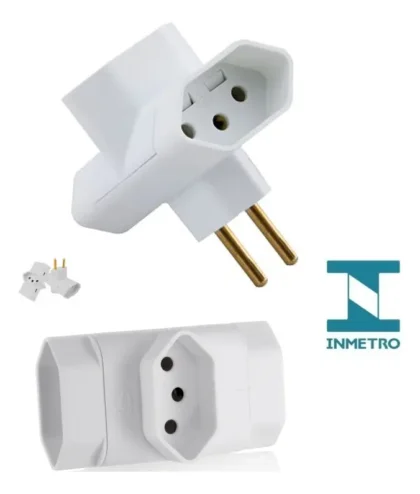 PLUG 3 SAIDAS ABNT 10A BRANCO (245)-PERLEX