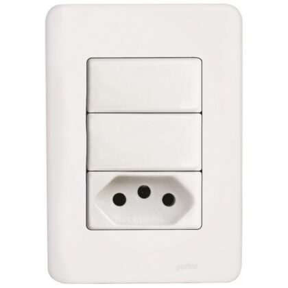 2 TECLAS SIMPLES COM TOMADA PADRAO NOVO 20A-PERLEX