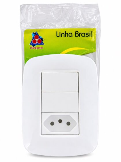 2 TECLAS SIMPLES E TOMADA ABNT 20A-PERLEX