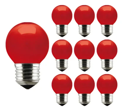 LAMPADA LED BOLINHA 15WX127V E27 VERMELHA-KIAN