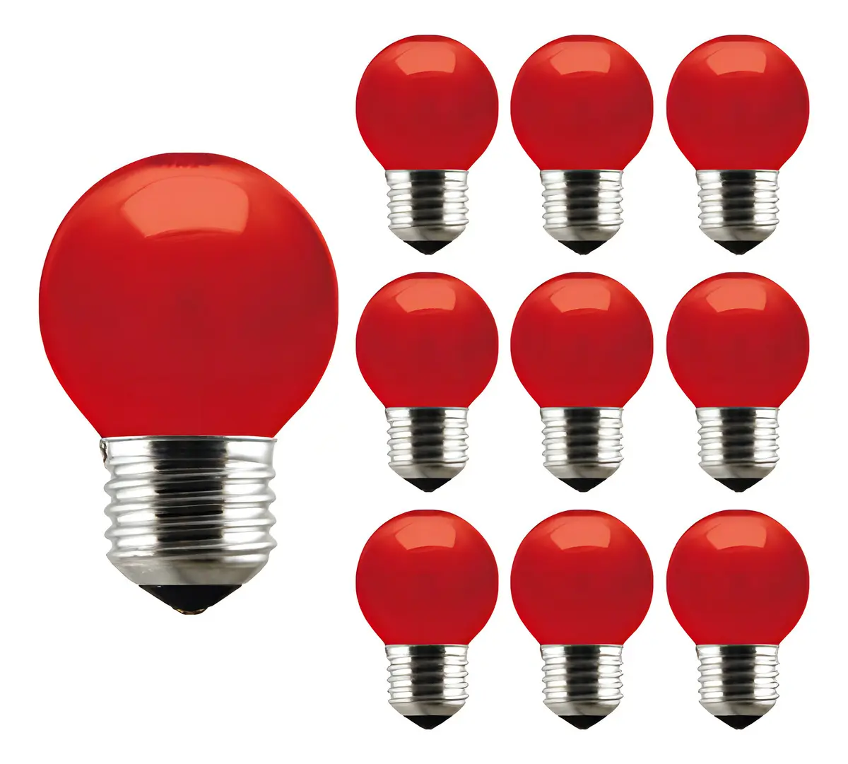 LAMPADA LED BOLINHA 15WX127V E27 VERMELHA-KIAN