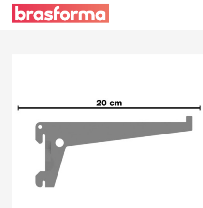 SUPORTE PARA TRILHO 20CM PRATA-BRASFORMA