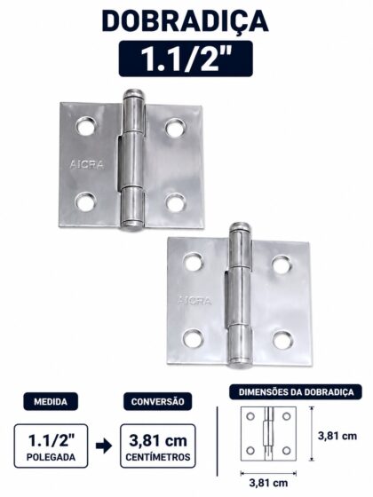 DOBRADICA PARA PORTA 1.1/2 COM 2 -ROCHA