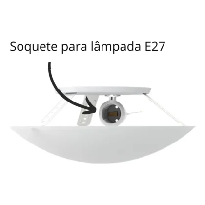PLAFON SOLARI SOQUETE E27 BRANCO-TASCHIBRA