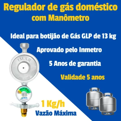 REGULADOR DE GAS 1KG COM MANOMETRO 728/06-IMARGAS