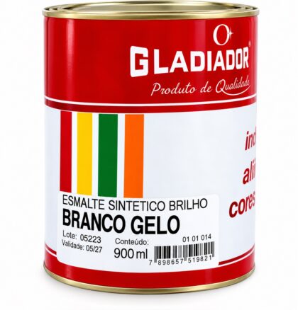 TINTA ESMALTE SINTETICO BRANCO GELO BRILHO 900ML-GLADIADOR