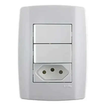 CONJUNTO 2 INTERRUPTORES 10A COM TOMADA 20A-ILUMI
