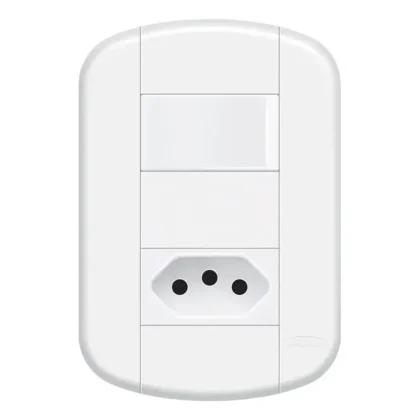 INTERRUPTOR SIMPLES COM TOMADA 10A 2P+T BLANC+-FAME