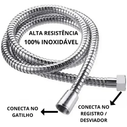 ENGATE FLEXIVEL PARA DUCHA HIGIENICA 1,50MT-ALPHA HIDROMETAIS