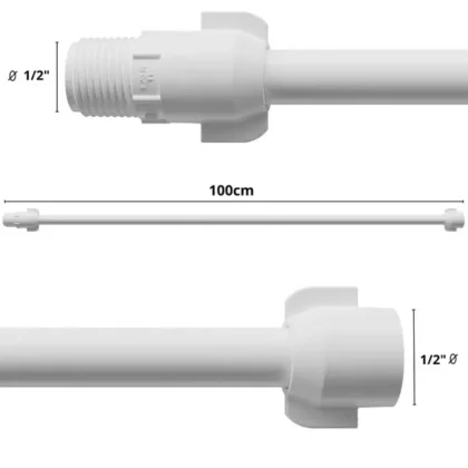 ENGATE BRANCO 100CM 1/2 COM NIPLE ASTRA