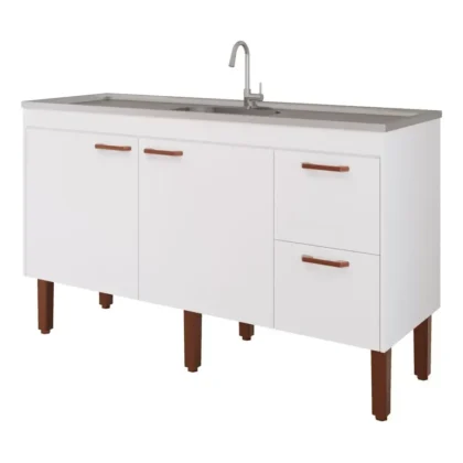 BALCAO COZINHA SLIM BRANCO 1.44MT MGM