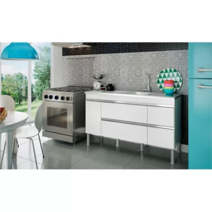 BALCAO COZINHA PRISMA BRANCO 1.44MT MGM