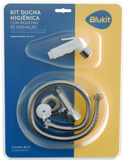 DUCHA HIGIENICA GATILHO BRANCO MANGUEIRA CROMADA-BLUKIT