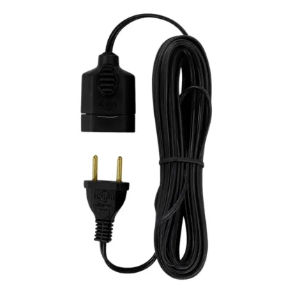 EXTENSAO COMPACTA COM CORDAO PROLONGADOR 5 METROS 10A PRETA-ILUMI