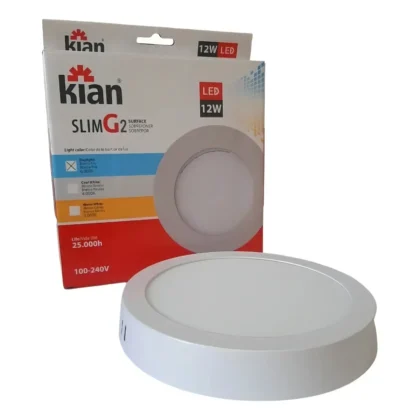 LUMINARIA LED REDONDA SOBREPOR SLIM 12W KIAN