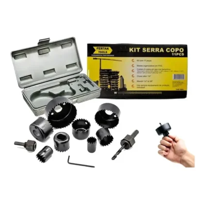 KIT SERRA COPO PARA MADEIRA 11 PECAS FERTAK